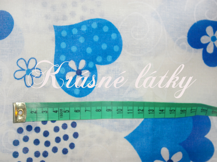 Srdce modré provedení - 100% bavlna, š. 220 cm, 140 g/m2