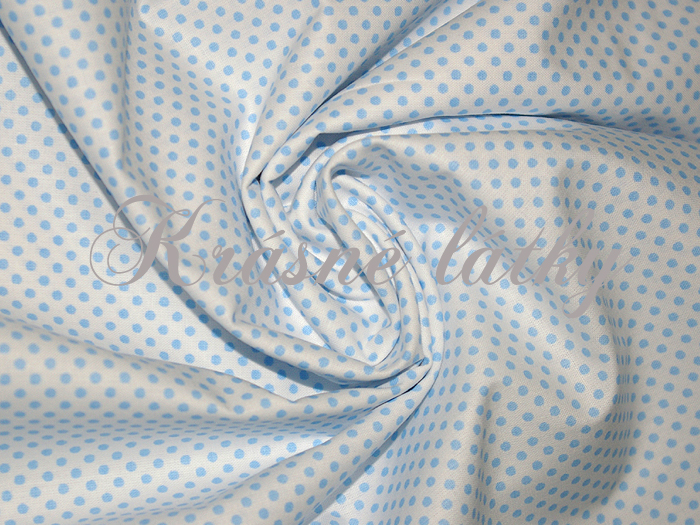 Velmi drobné puntíky š. 240cm 100% bavlna,modrý puntík,b podklad