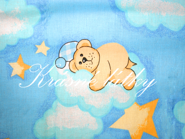 Medvídci hajánci - usínáčci - 100% hladké bavlněné plátýnko š. 160cm