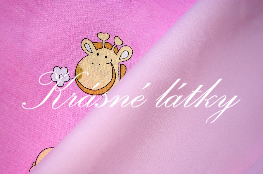 Žirafa růžová - 100% bavlna