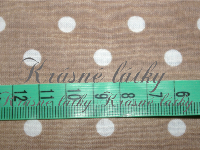 Okrový puntík cca 7 mm - 100% bavlna, š. 160, 135 g/m2