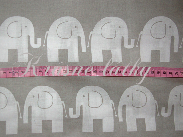 Sloni 100% bavlna š.160cm,slůňata šedá