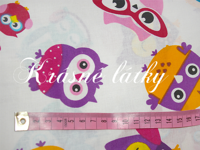 Sovy - 100% bavlna, š. 160 cm, 135 g/m2