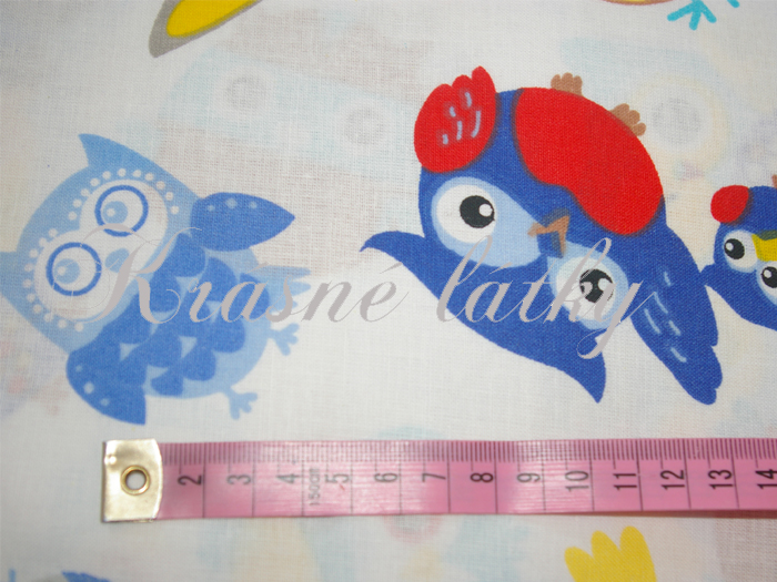 Sovy - 100% bavlna, š. 160 cm, 135 g/m2