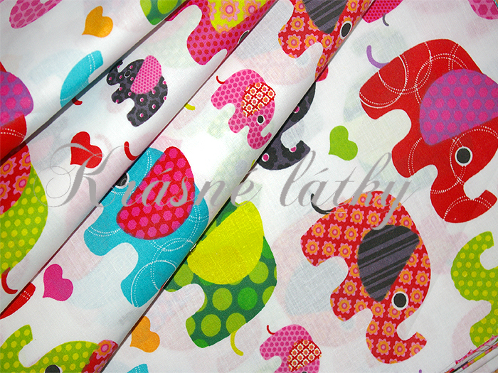 Sloni hladké bavlněné plátno - 100% bavlna,  š. 160 cm, 130 g/m2