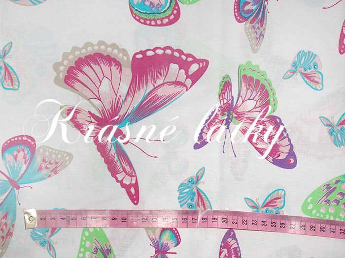 Motýlci - 100% bavlna, š. 160 cm, 130 gr m2