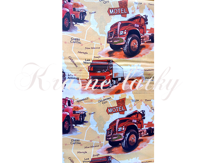 Kamion, bavlněná látka - metráž š. 140 cm, 135 g/m2