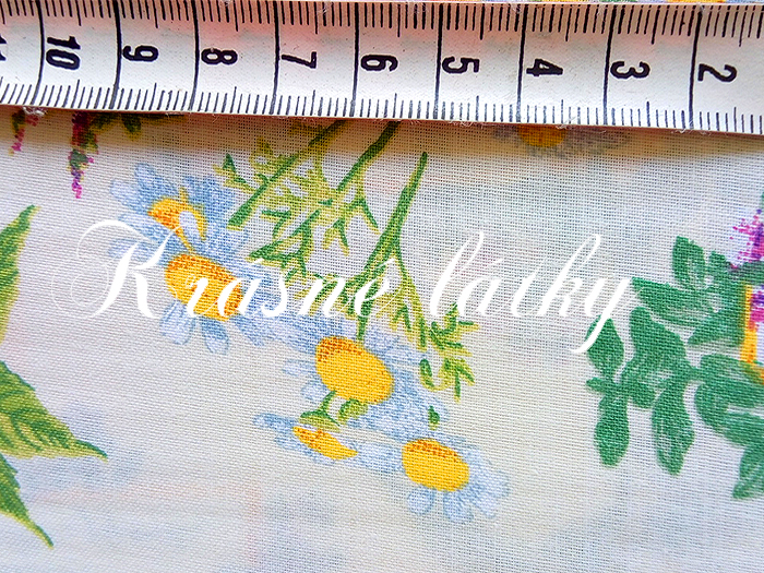 Bylinkový koš, bavlněná látka,metráž š. 140cm, gramáž 135g/m2, 100% bavlna