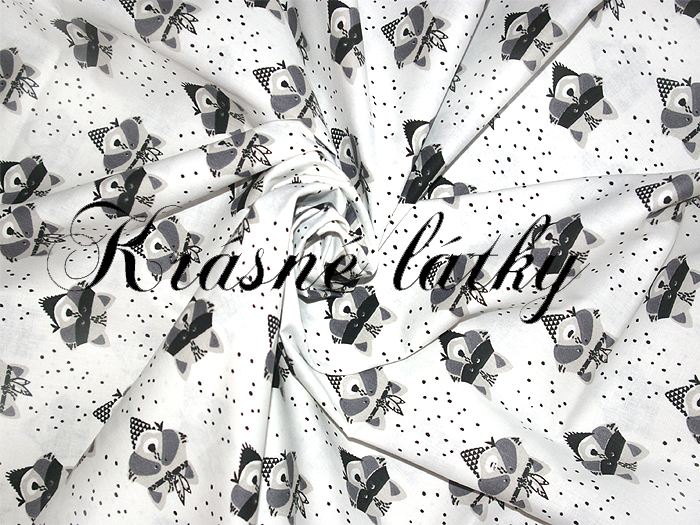 Indiáni - 100 % bavlna, š. 150 cm, sněhově bílý podklad