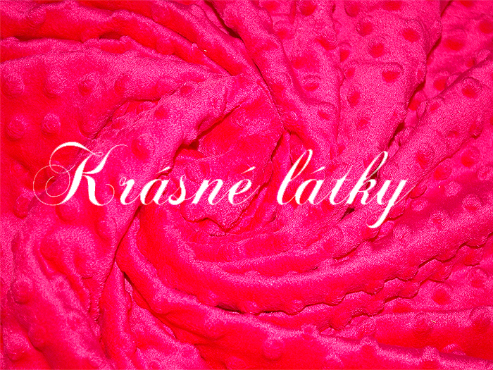 Minky, krásná měkká látka malinová, tmavě růžová