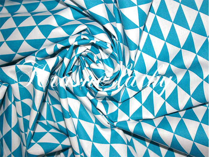 Tyrkysová pyramida š.160cm 100%bavlna 120gr m2,hladké příjmné plátno