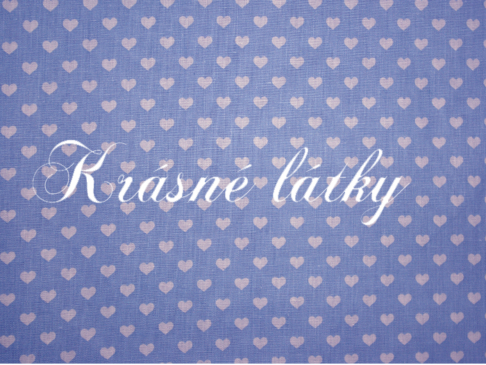 srdíčka, bavlněné látky - metráž š. 140cm, gramáž 135g/m2 sv. modrá