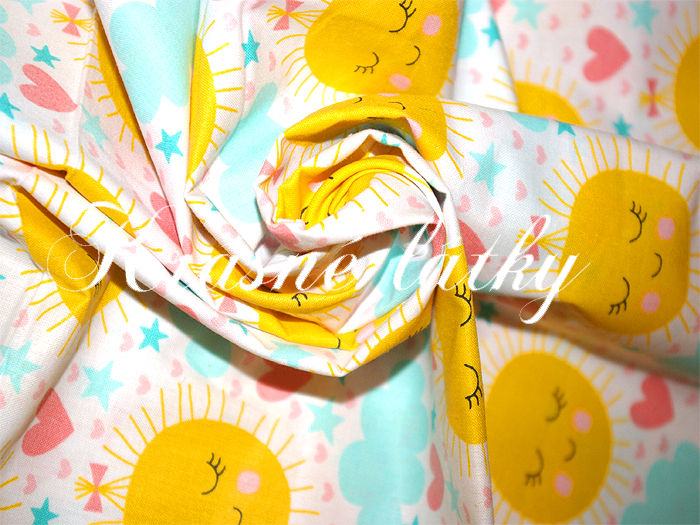 Sluníčka, bavlněná látka v šíři 160cm, 120g/m2