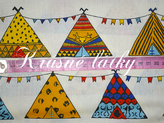 Indiánská teepee - 100% bavlna, š. 160 cm, 135 g/m2