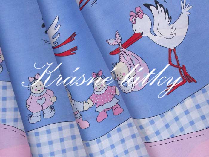 Čáp modrá - bavlněné plátno