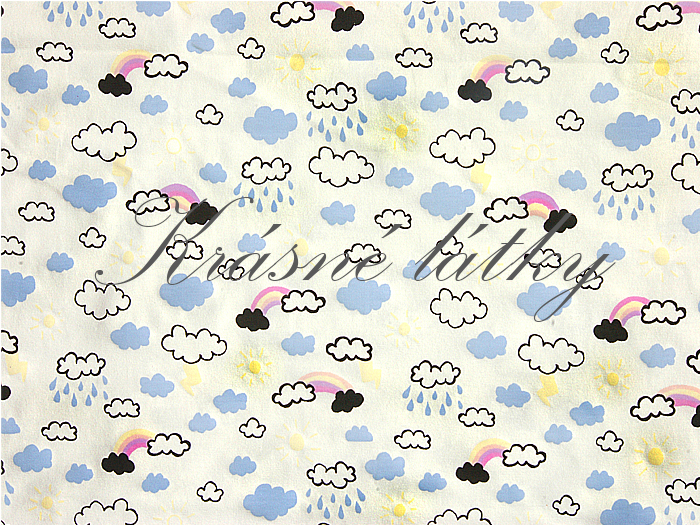 Látka s měnícím se efektem Mraky bavlněný úplet atest 95 % bavlna, 5 % elastan drobný vzor