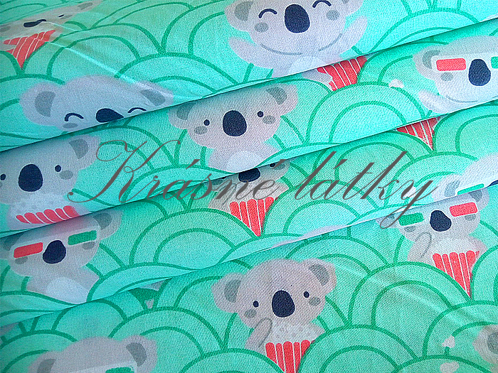 Koala máta š. 160 cm, bavlněné plátno 