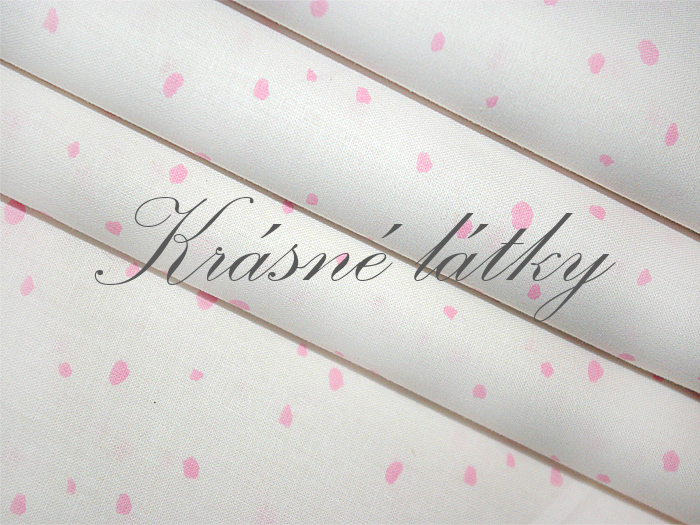 Kaňky, sněhově bílý podklad, - 100 % bavlna, š. 160 cm, 120 g/m2