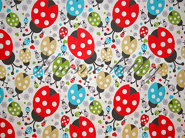 Berušky - 100% bavlna, š. 240 cm, 130 g/m2, dětské bavlněné plátno 