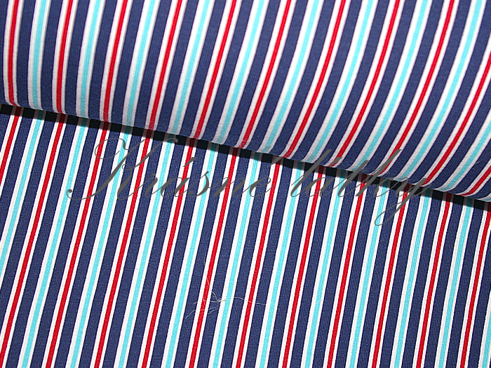 Pruhy - 92 % bavlna, 8% elastan, š. 160 cm, 190 g/m2