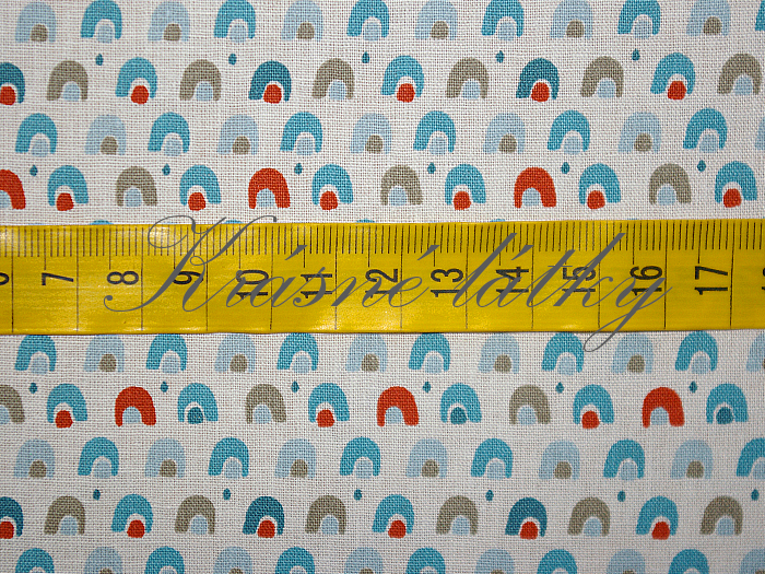 Kopečky, oblouky M - 100% bavlna, š. 150 cm, 120 g/m2