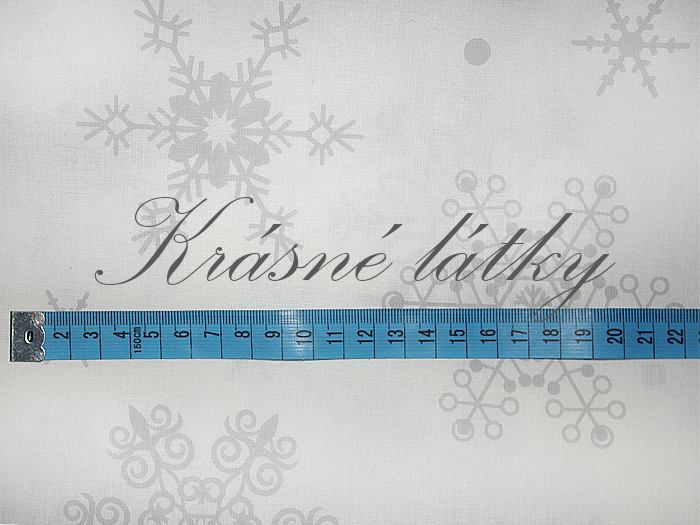 Vločky na bílé - 100 % bavlna, š. 240 cm bavlna, 130 g/m2