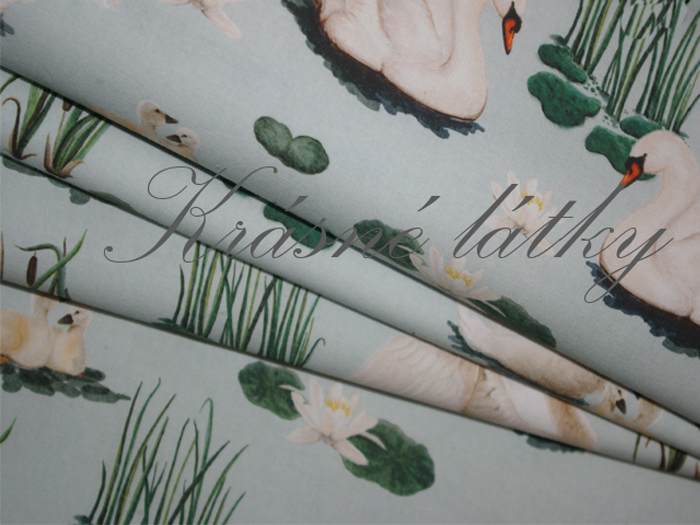 Labutě - 100% bavlna, š. 160 cm, 150 g/m2