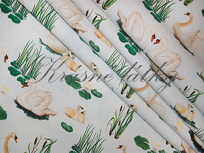 Labutě - 100% bavlna, š. 160 cm, 150 g/m2