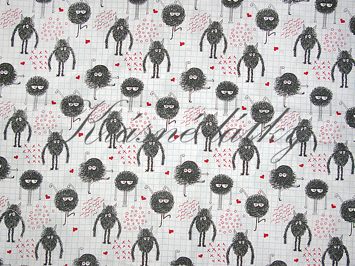 Bubáci z komína - 100% bavlna, š. 140 cm, 130 g/m2