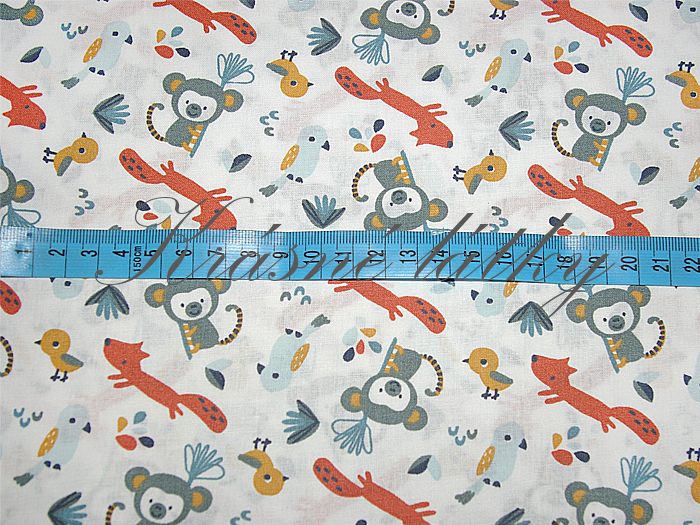 Bavlna, Opička a další zvířátka - 100% bavlna, š. 150 cm, 120 g/m2