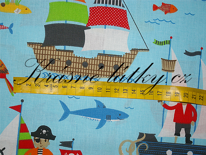 Piráti na moři - 100% bavlna, š. 160 cm bavlna, 150 g/m2