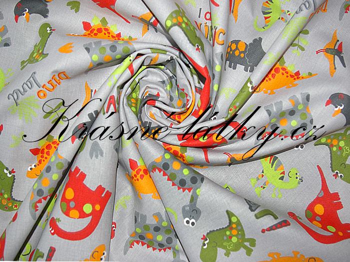 Dinosauři š. 160 cm bavlna, 150 g/m2