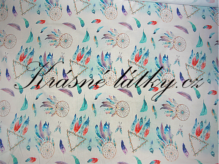 Lapač snů máta - 100% bavlna, š. 160 cm, 150 g/m2