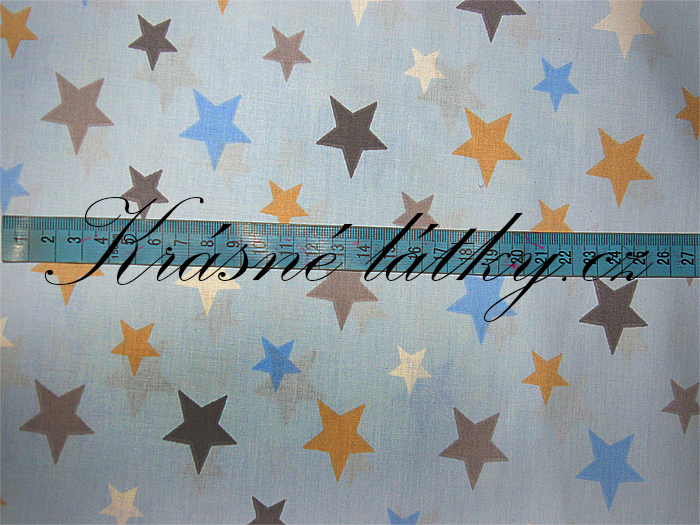 Hvězdy na modrém podkladu, bavlna, šířka 240 cm, plátno