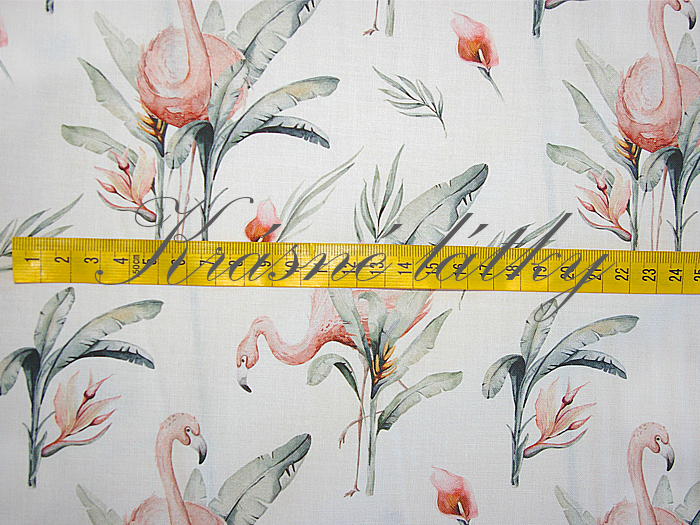 Plameňák - 100% bavlna, š. 160 cm, 150 g/m2