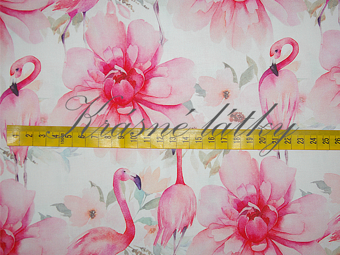 Flamingo - 100% bavlna, š. 160 cm, 150 g/m2
