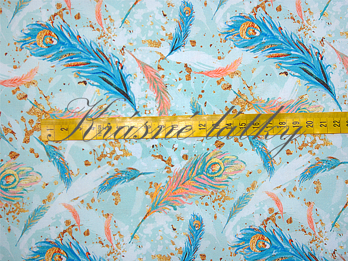 Paví pera š. 160 cm bavlna, 150 g/m2