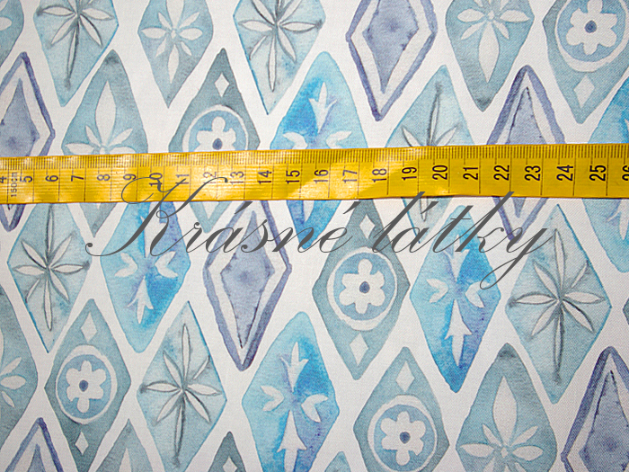 Modré ornamenty 2 - 100% bavlna, š. 160 cm, 150 g/m2