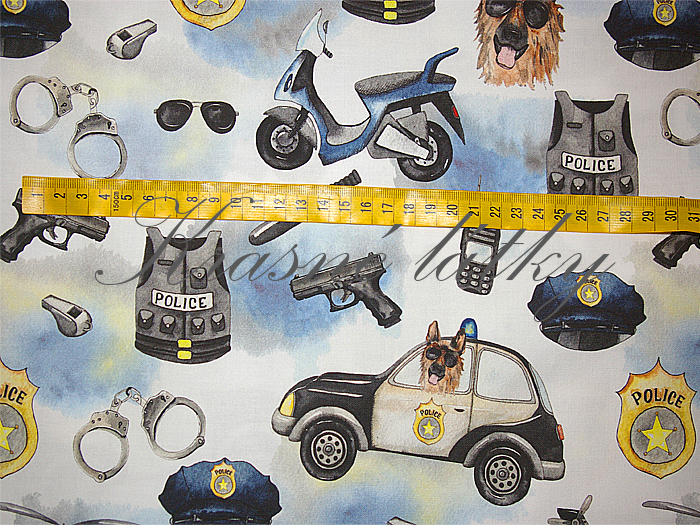 Policie - 100%  bavlna, š. 160 cm,  150 g/m2