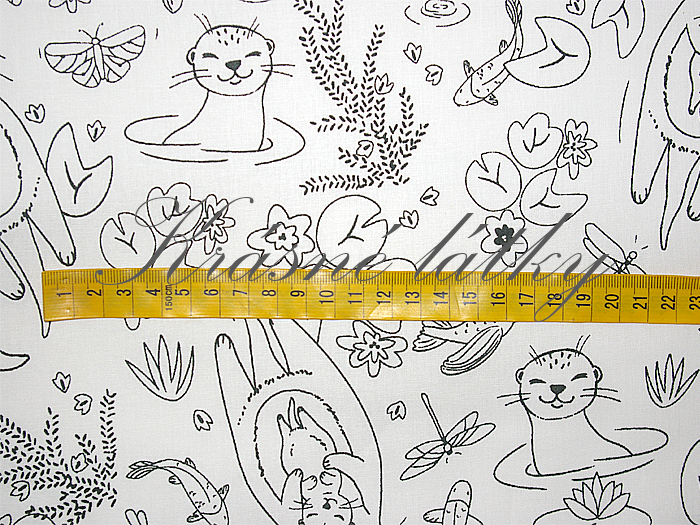 Látkové omalovánky Bobr - 100% bavlna, š. 150 cm,  120 g/m2