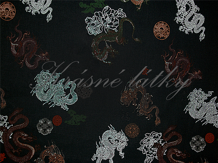 Draci na černé - 100% bavlna, š. 140 cm, 140 g/m2