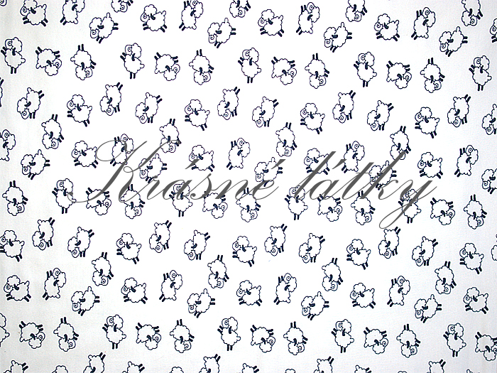 Ovečky - 95 % bavlna, elastan 5 %, š. 160 cm, 170 g/m2 