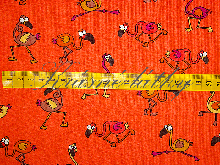 Plameňák - 95 % bavlna, elastan 5 %, š. 160 cm, 170 g/m2 