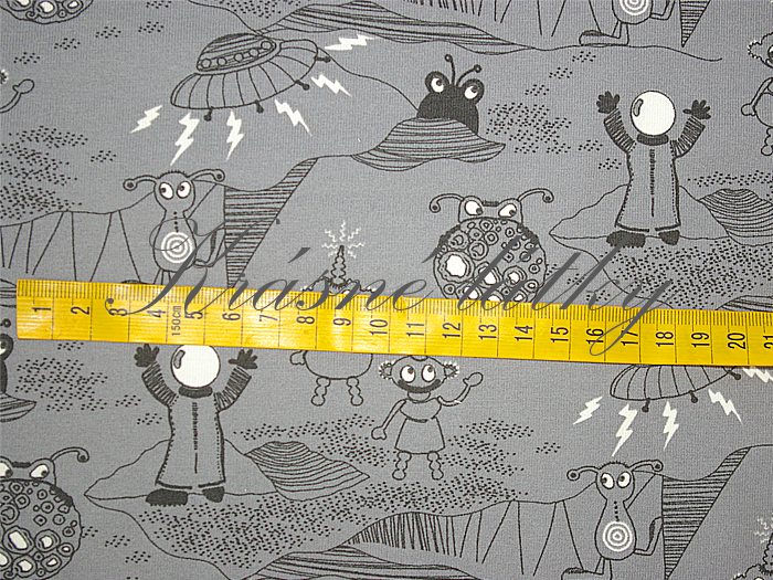 Marťané - 95 % bavlna, elastan 5 %, š. 160 cm, 170 g/m2 