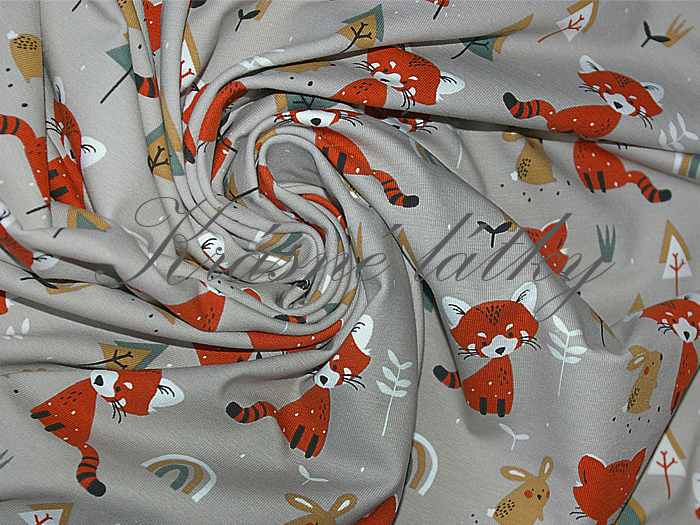 Lišák Vuk - 92 % bavlna, elastan 8 %, š. 150 cm, 220 g/m2