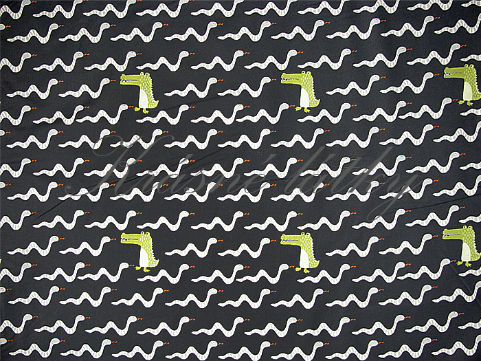 Hadi, krokodýl - 100% bavlna, š. 160 cm, 140 g/m2