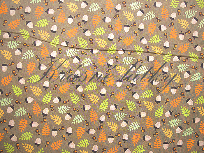 Listy, žaludy - 100% bavlna, š. 140 cm, 140 g/m2