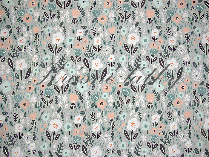 Květiny - 100% bavlna, 160 cm, 150 g/m2, plátno