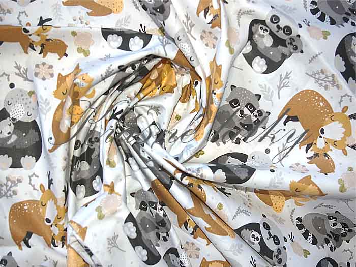 Dětská látka vzor zvířátka - 100% bavlna - plátno, š. 160 cm, 130 g/m2