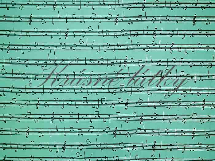 Bavlněná látka mint noty v metráži - 100% bavlna, š. 160 cm, 120 g/m2, látky metráž